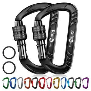 애완동물 야외 캠핑 하이킹 해먹 목줄 열쇠고리 보호용 12kN 2697파운드 헤비 듀티 자동 와이어게이트 카라비너 클립