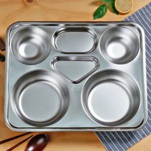 스텐 원형깊은 4찬 성인 식판 어른 다이어트 나눔 가정용