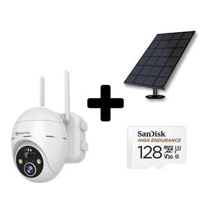 글로벌아이넷 로보뷰S3 +3W태양광패널+128G 홈 CCTV 무선 배터리 충전식 300만화소 실내외 홈캠 IP카메라