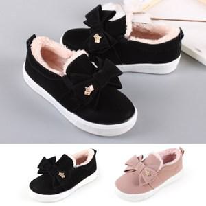 M빅리본 여아 여자 아동 키즈 어린이 리본 털신 털 운동화 부츠 슬립온 단화 방한화 방