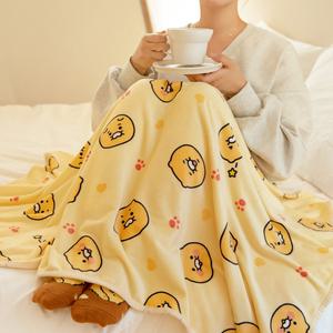 카카오프렌즈 춘식이 무릎담요 극세사 블랭킷 똑딱이 학교 사무실 차박 캠핑담요