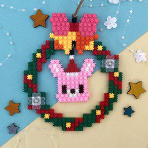 [레드포인트]디폼 끼우기블럭 LED 동물 크리스마스 리스 만들기-토끼