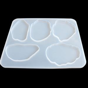 레진 공예 아트 재료 티코스터 5구 실리콘 몰드