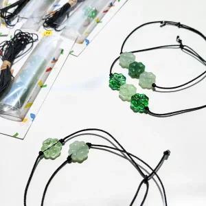 [갓샵] 네잎클로버 실팔찌 만들기 세트 [행운의 팔찌 키트 DIY 4종 소원 매듭 우정 끈 마크라메 재료 부자