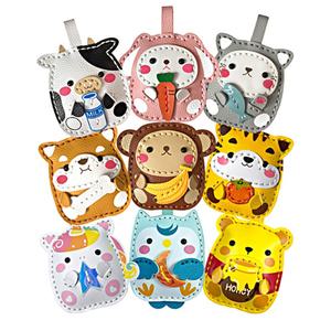 DIY 가죽공예 애니멀 캐릭터 키링 가방고리 만들기 세트