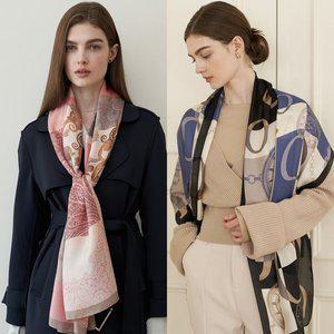 [엘르] 간절기 추천 실크 롱 스카프 택1