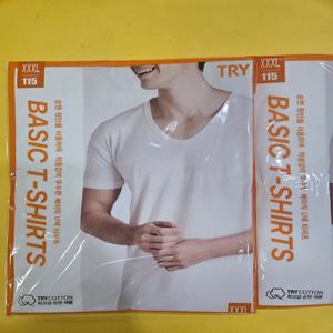 1P /TRY 남자 반팔 런닝  화이트 순면100% /90 - 115 호 순면 요거다