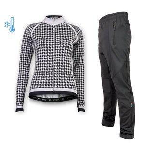 [세컨윈드] 여자 여성 겨울 기모 하운드투스+통바지 자전거 의류