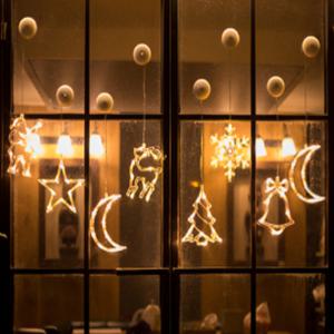 LED 크리스마스조명 창문 펜던트 붙이는 무드등 벽트리 건전지형 7종 세트