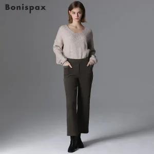 [보니스팍스][보니스팍스(Bonispax)] 아웃포켓 시보리 배색 일자핏 팬츠 (택가격 89000원)