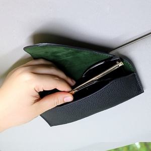 파우치 걸이 차량용 선글라스클립 자동차 거치대 가죽 선바이저클립 선글라스 안경