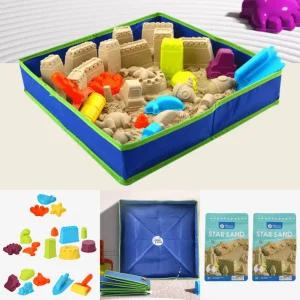 리틀호안미로 스타샌드 기프트박스 모래놀이세트 찍기틀 매트 점성모래 촉감놀이 툴키트 어린이