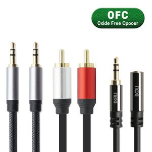 스테레오 3.5mm to 2RCA AUX 꺾임 OFC 무산소동선 오디오 선 스피커 케이블 Y 확장 변환 연결잭 연장 젠더 이어폰 연장선 PC 스마트폰 차량 옥스 연결선 