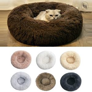 강아지 원형 방석 S M 극세사 도넛 쿠션 침대 대형견 빈백 애견 고양이