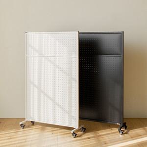 [레트로하우스] 틴우드 타공판 철제파티션 800 하프 세트 (바퀴포함)