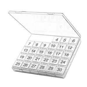 약통정리함 여행용 휴대용 보관 상자 월별 알약 정리함 투명  귀걸이 반지 만능 다용도 30 일