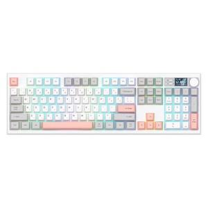 :앱코 AS104 오피스네비게이터 유무선 기계식 키보드 핑크그레이 (조약돌 슈팅스타축)