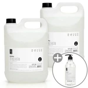 [NS홈쇼핑]바른세탁소 대용량 주방세제 4L 2개+펌프용기 / 과일 야채 식기세척용..