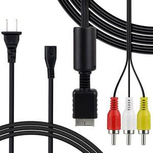 오리지널 플레이스테이션 2용 CHENLAN 새로운 AV 케이블 및 AC 전원 코드 번들