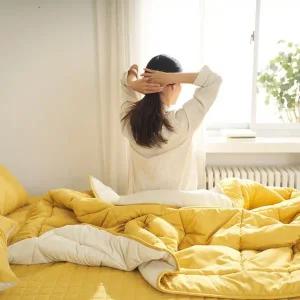 [조은슬립]홈스위트 무형광 피치스킨 사계절이불 누비 차렵이불 침구세트 SS/Q