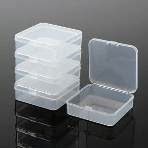 투명 플라스틱 미니 수납 케이스 5p 세트 8.5x8.5cm/액세서리/소형/상자/주얼리/귀걸이/반지/정리/보관/
