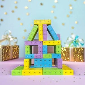 자석 벽돌 블록 소프트 회전 마그네틱 블럭 쌓기놀이 두뇌발달 유아 (L 18cm 40p)