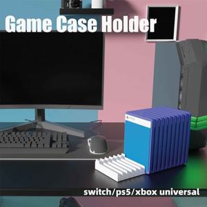 PS5/PS4/PS3/Xbox 시리즈 S & X/Xbox one 게임용 비디오 스토리지 스탠드 타워 범용 디스크 홀더 수직 블루
