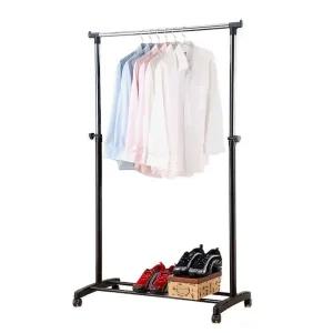 원룸 바퀴달린 높이조절 1단 행거 이동식헹거 간이옷걸이 수납용품 행어 행가