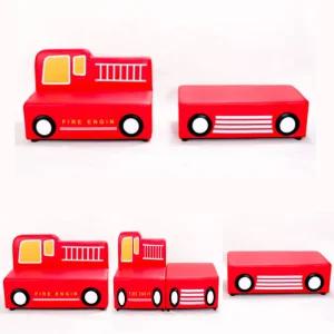 유아소파세트 소방차 디자인 자동차 인조가죽 어린이집 소아과 의자 (4-5인용)