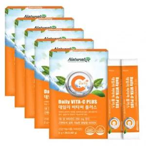 네추럴라이즈 데일리 비타씨 플러스 20포 5박스 비타민C 분말형 온가족 비타민 5개 건강 관리 기미 레몬 미