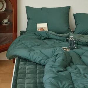 마틸라 세이브 극세사 겨울 이불 베개 세트 SS 딥그린