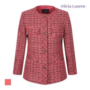 [올리비아로렌] 라운드 트위드 자켓_VORFU3F8381