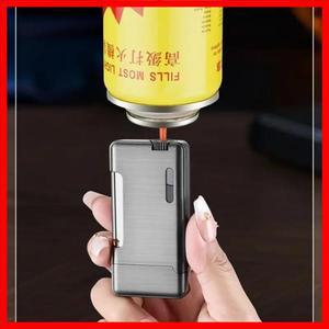 금속 부탄 가스 라이터 방풍 블루 토치 제트 Drouble 화재 터보 라이터 보이는 오일 탱크 시가 흡연 액세서