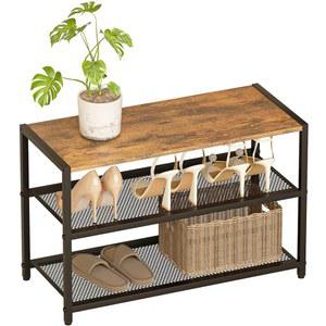 신발장, 촘촘한 금속 메쉬가 있는 3단 현관 입구, 복도, 거실, 욕실용 내구성 산업용 독립형 신발장 25 Wx11 02 Dx15 75 H 소박한