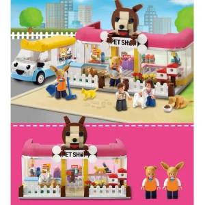 아기자기한 여자아이 강아지 샵 블럭 조립 쌓기놀이 교구