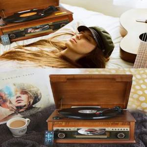 턴테이블 LP 플레이어 나무 카세트 레코드 클래식 레트