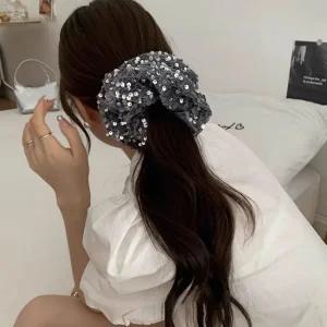 스팽글 곱창밴드 벨벳 곱창머리끈 스크런치 헤어슈슈 왕곱창 헤어끈 올림 악세사리 띠 반다나 밴드 헤어