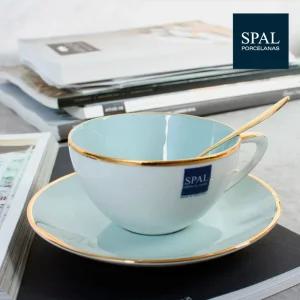 (포르투칼 스팔) 볼라레 찻잔세트 (아쿠아골드)커피잔 커피잔 머그잔 수입잔 빈티지잔 머그컵 세트 장식잔