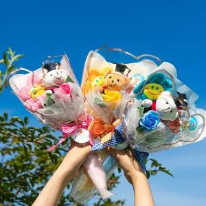 졸업선물 학사모 곰인형 킨더조이 꽃다발 선물 초등 유치원 어린이 축하 어린이집