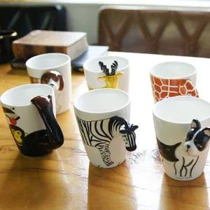 애니멀 3D 도자기 머그컵 1P 카페 커피잔 물컵 찻잔 카페컵 홈카페컵