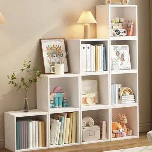 조립식 책장 우드 큐브 수납 미니 책장 거실 수납장 다용도 탁상용 박스 선반 침대 공간