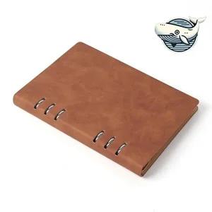 고품질 브라운 메모 용도 기록 플래너 다이어리 수첩 가죽커버 A5 기록 플래너 6공바인더 WFGWWM1
