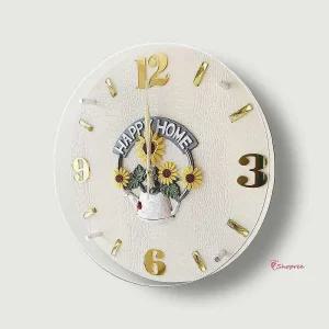 금전운 무소음 벽시계 화이트 해바라기 거실hij440
