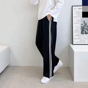 남자 와이드 밑단스트링 트레이닝바지 감각있는 기본트레이닝바지