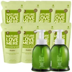 네이쳐러브메레 젖병세정제 거품용기 550ml 2개+거품리필 500ml 8팩, 총 10팩
