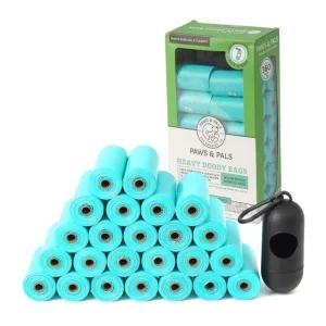 멍멍 캡슐케이스+배변봉투24롤 세트(블루)똥 강아지봉지 리필 세트 산책 애견