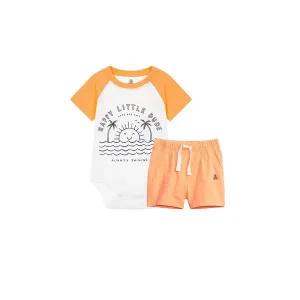 [갭키즈][베이비 남아 0-24개월] 그래픽 배색 래글런 바디수트 & 쇼츠 5233134064031