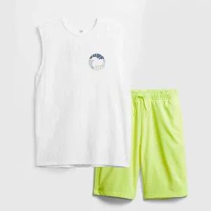 [갭키즈]조카선물 [TEEN 남아 8-18세] 에코 그래픽 머슬 탱크탑 & 밴딩 쇼츠 세트 5211231071021