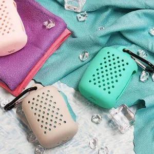 [골드스마일]등산수건 스포츠타월 휴대용 배낭걸이형 카라비너