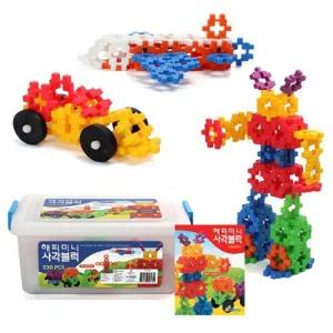 해피미니 사각블럭 220p 와플블럭 십자블럭 키즈카페블럭 창의력발달 어린이집완구